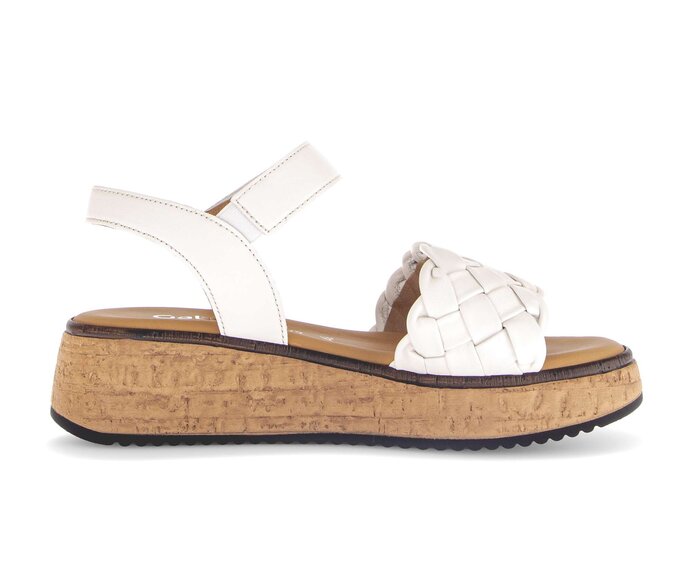 Gabor Damen  Plateau Sandale Creme - Glattleder