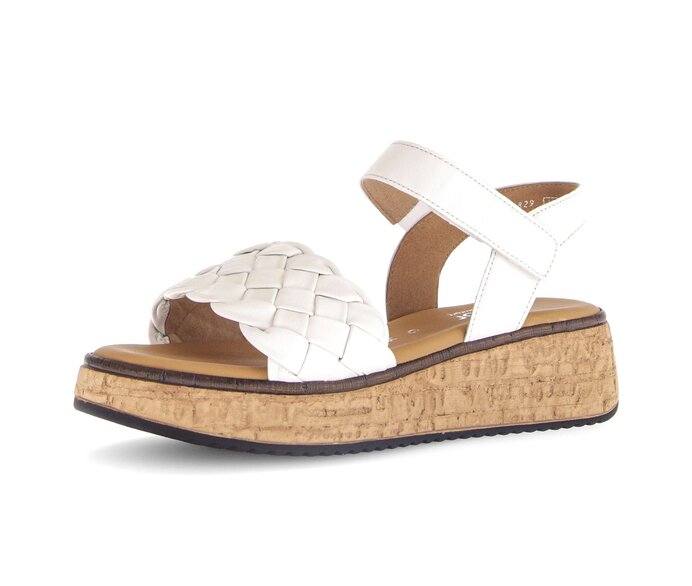 Gabor Damen  Plateau Sandale Creme - Glattleder