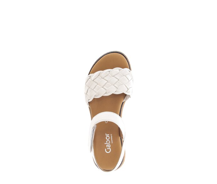 Gabor Damen  Plateau Sandale Creme - Glattleder
