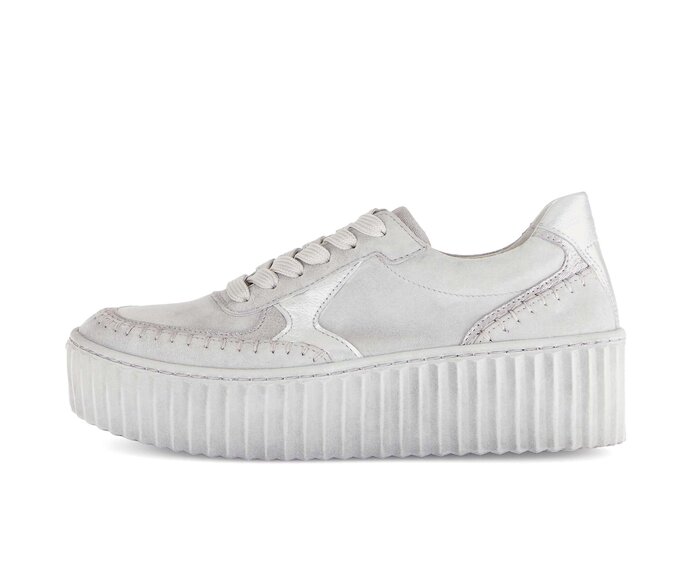 Gabor Damen Sneaker Low Grau - Materialmix Leder