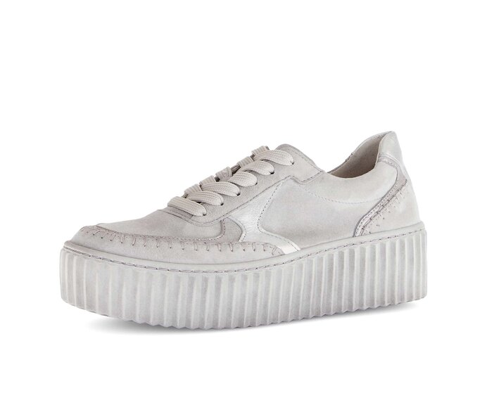 Gabor Damen  Sneaker Low Grau - Materialmix Leder