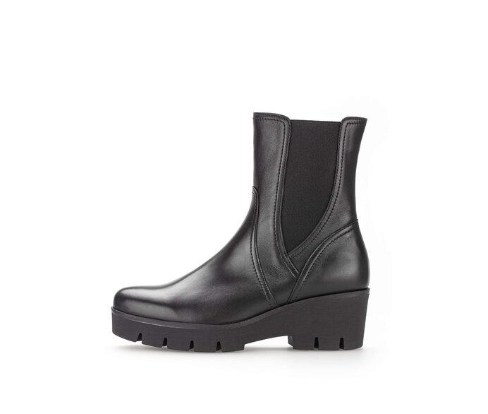 Gabor Damen Chelsea Boot Schwarz - Glattleder