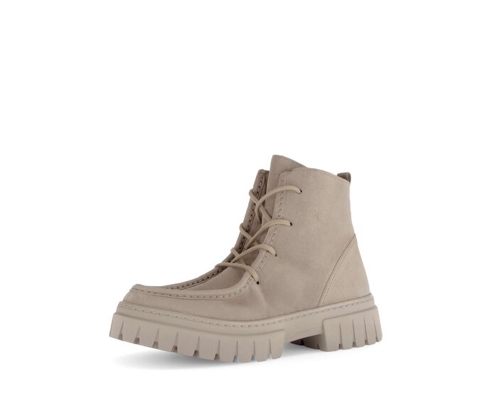 Gabor Damen  Schnürstiefelette Beige - Rauleder