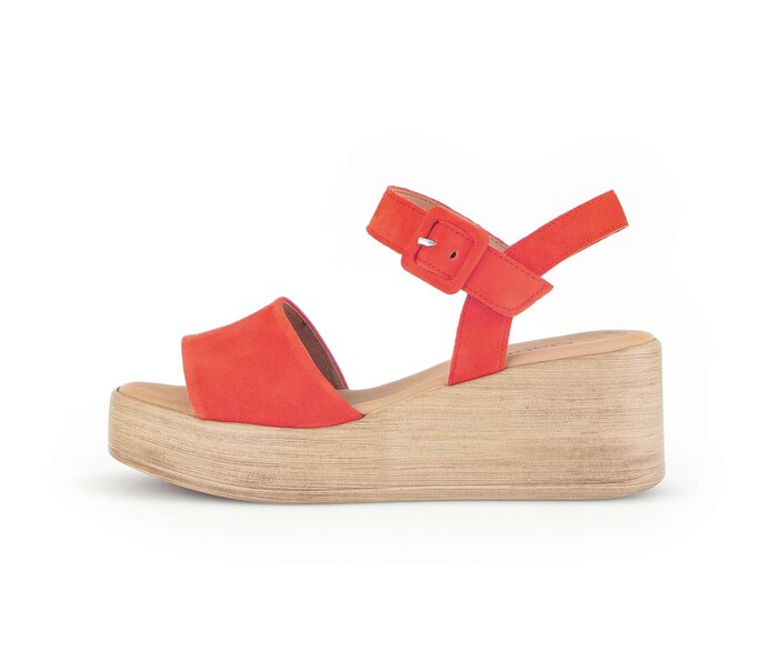 Gabor Damen Plateau Sandale Orange - Rauleder