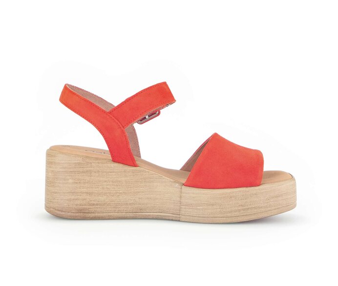 Gabor Damen  Plateau Sandale Orange - Rauleder