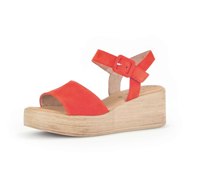 Gabor Damen  Plateau Sandale Orange - Rauleder