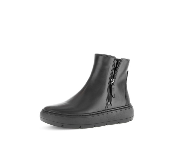 Gabor Damen  Sportliche Stiefelette Schwarz - Glattleder