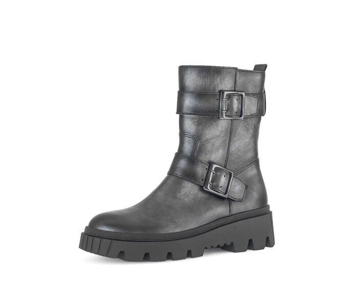 Gabor Damen  Biker Boots Grau - Effektleder