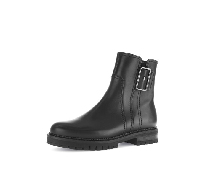 Gabor Damen  Sportliche Stiefelette Schwarz - Glattleder