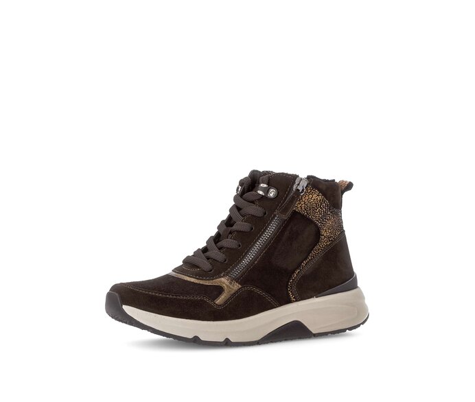Gabor Damen  Sportliche Stiefelette Braun - Materialmix Leder
