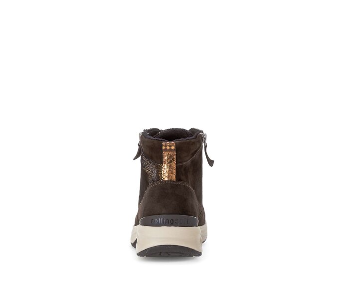 Gabor Damen  Sportliche Stiefelette Braun - Materialmix Leder