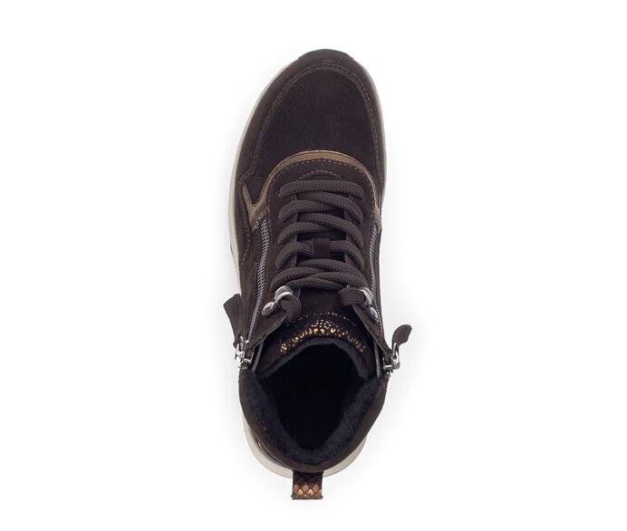 Gabor Damen  Sportliche Stiefelette Braun - Materialmix Leder