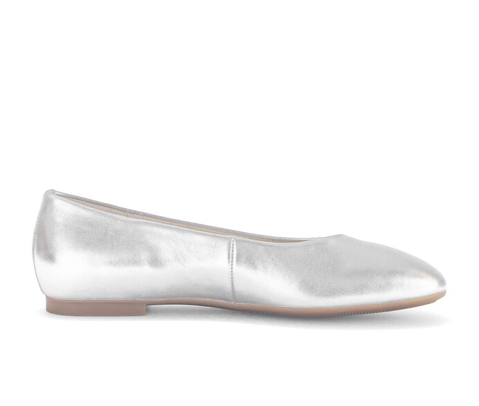 Gabor Damen  Eleganter Ballerina Silber - Effektleder