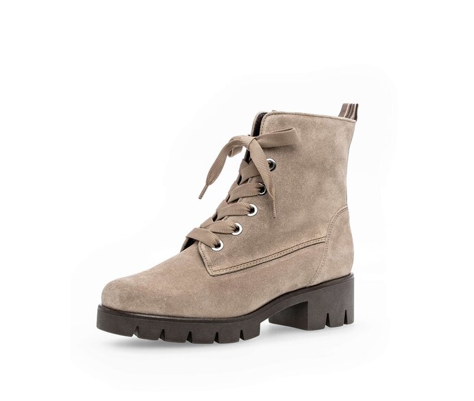 Gabor Damen  Schnürstiefelette Beige - Rauleder