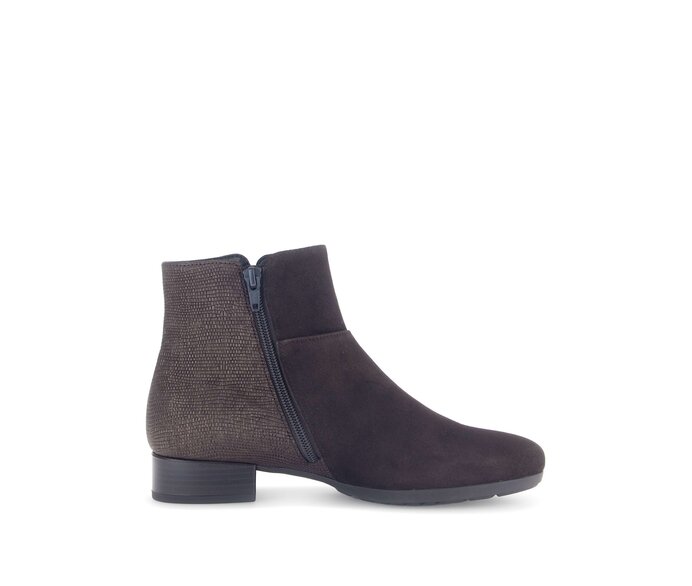 Gabor Damen  Elegante Stiefelette Braun - Materialmix Leder