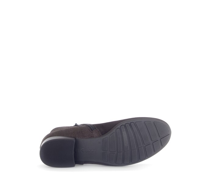 Gabor Damen  Elegante Stiefelette Braun - Materialmix Leder