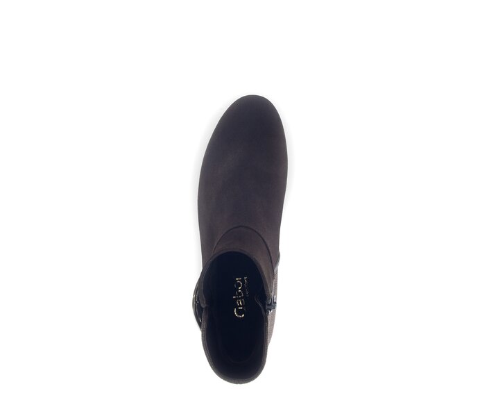 Gabor Damen  Elegante Stiefelette Braun - Materialmix Leder