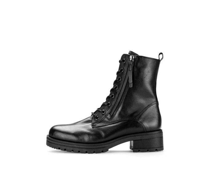 Gabor Damen Schnürstiefelette Schwarz - Glattleder