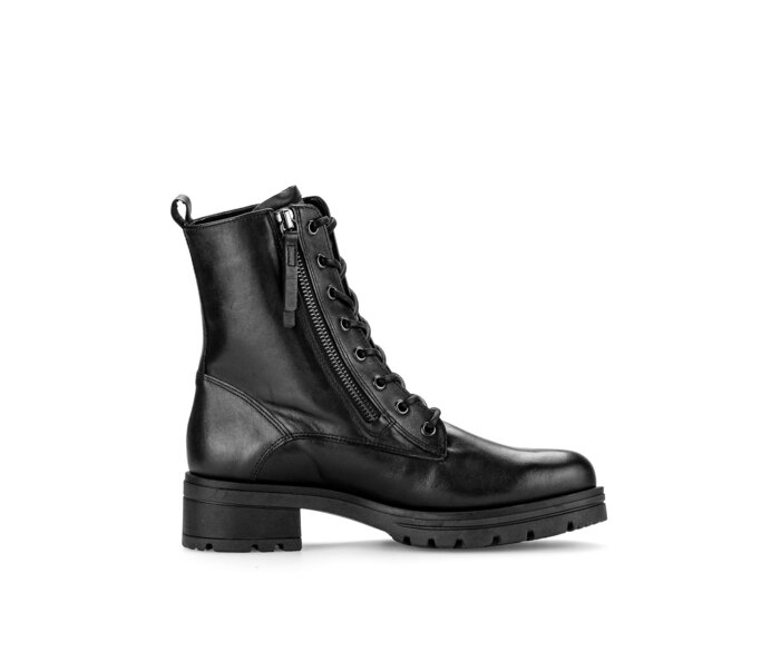 Gabor Damen  Schnürstiefelette Schwarz - Glattleder