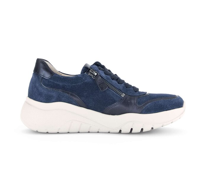 Gabor Damen  Sneaker Low Blau - Materialmix Leder