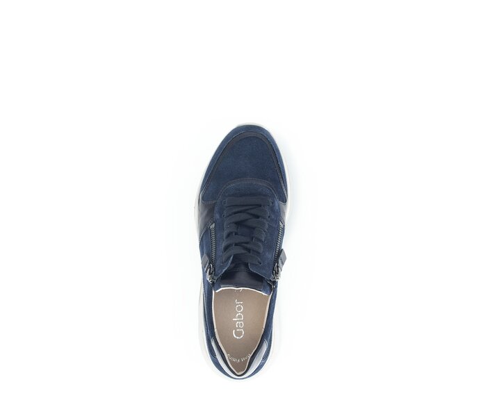 Gabor Damen  Sneaker Low Blau - Materialmix Leder