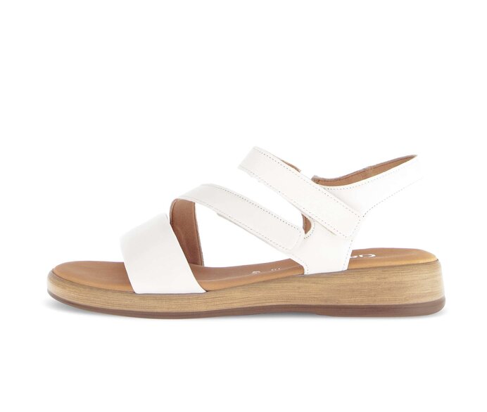 Gabor Damen Riemchensandale Creme - Glattleder