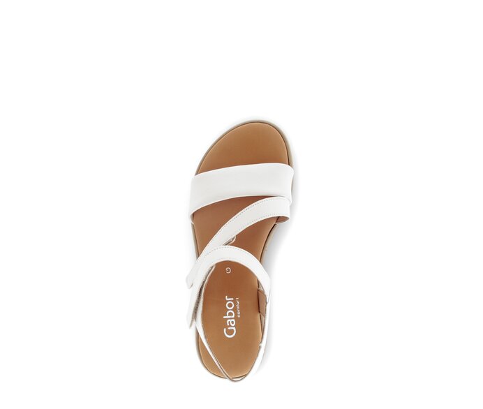 Gabor Damen  Riemchensandale Creme - Glattleder
