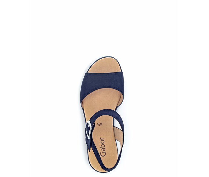 Gabor Damen  Keilsandalette Blau - Rauleder