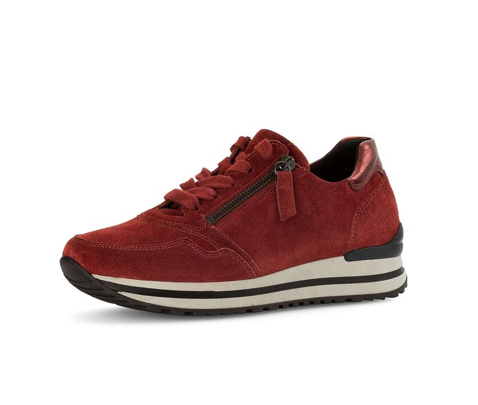 Gabor Damen  Sneaker Low Rot - Materialmix Leder