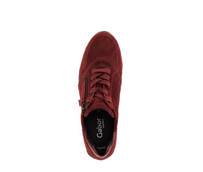 Gabor Damen  Sneaker Low Rot - Materialmix Leder