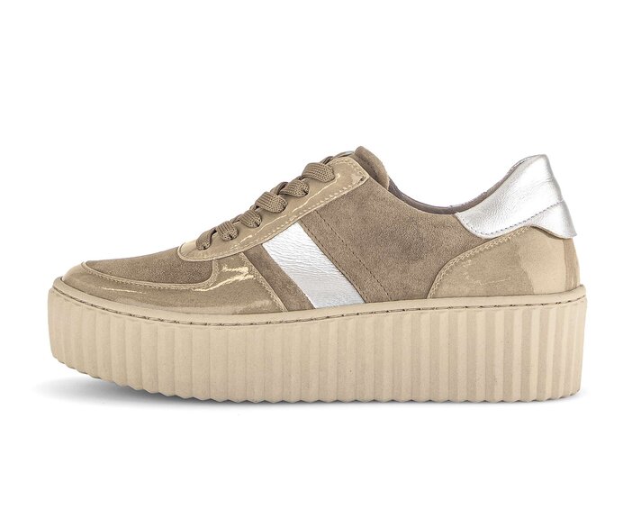 Gabor Damen Sneaker Low Braun - Materialmix Leder