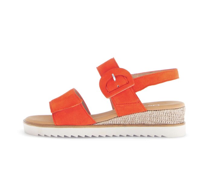 Gabor Damen Keilsandalette Orange - Rauleder