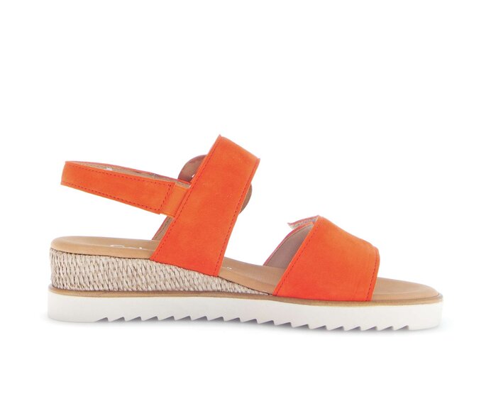 Gabor Damen  Keilsandalette Orange - Rauleder
