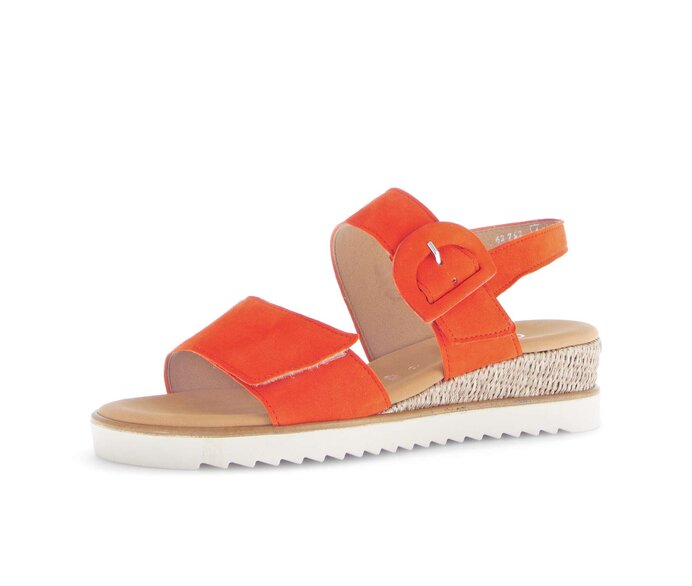 Gabor Damen  Keilsandalette Orange - Rauleder