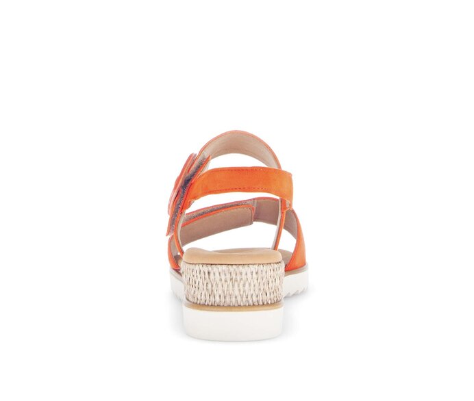 Gabor Damen  Keilsandalette Orange - Rauleder
