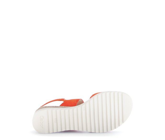 Gabor Damen  Keilsandalette Orange - Rauleder