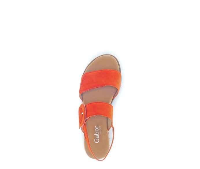 Gabor Damen  Keilsandalette Orange - Rauleder