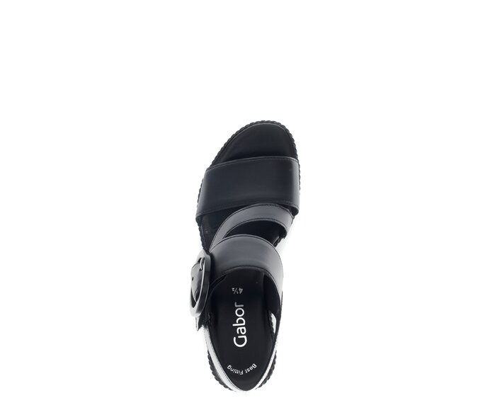 Gabor Damen  Keilsandalette Schwarz - Glattleder