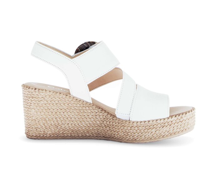 Gabor Damen  Keilsandalette Creme - Glattleder