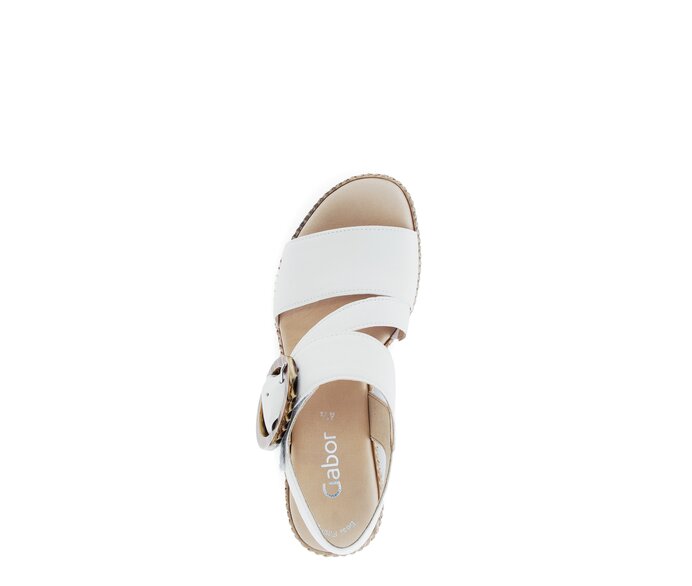 Gabor Damen  Keilsandalette Creme - Glattleder