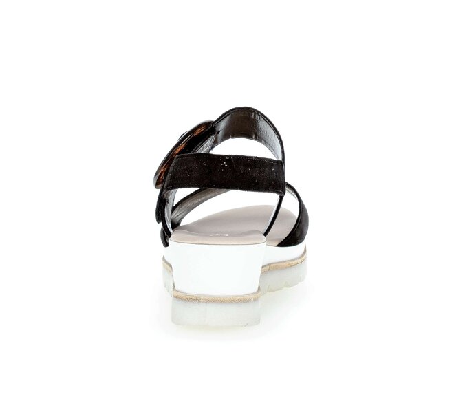 Gabor Damen  Plateau Sandale Schwarz - Rauleder
