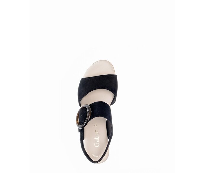 Gabor Damen  Plateau Sandale Schwarz - Rauleder