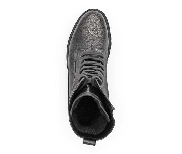 Gabor Damen  Schnürstiefelette Grau - Glattleder