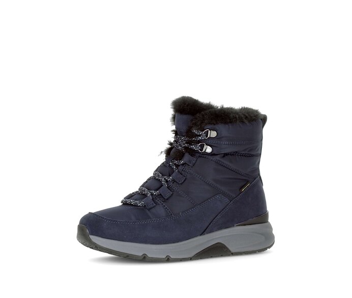 Gabor Damen  Winterstiefelette Blau - Materialmix Leder/Lederimitat