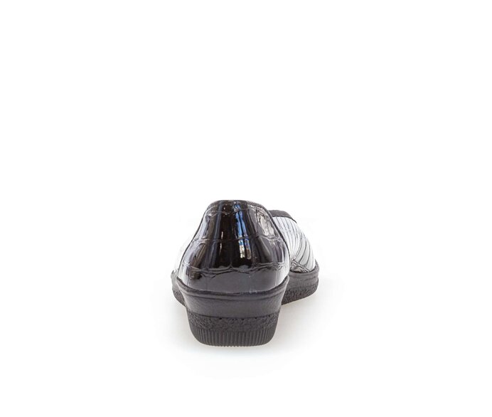 Gabor Damen  Sportliche Ballerina Schwarz - Leder Reptiloptik