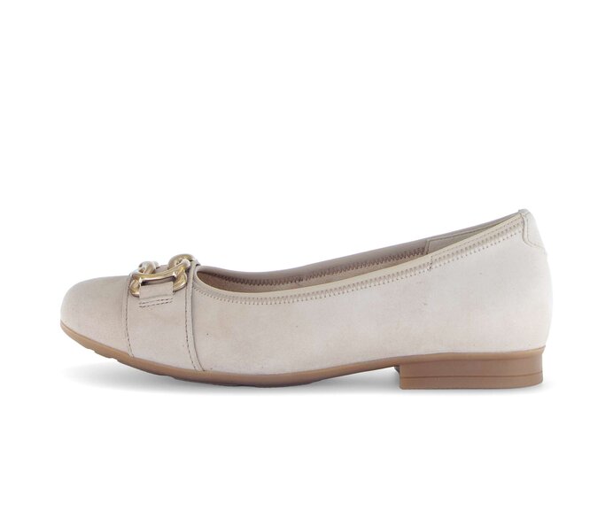 Gabor Damen Eleganter Ballerina Beige - Rauleder