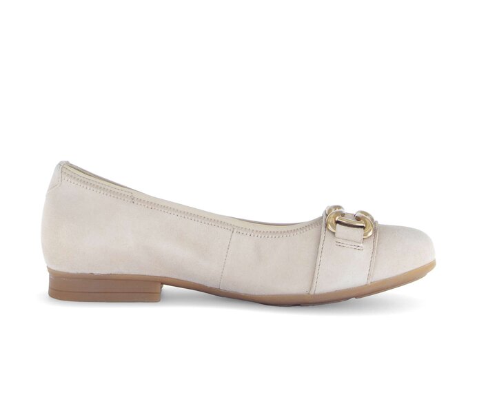 Gabor Damen  Eleganter Ballerina Beige - Rauleder