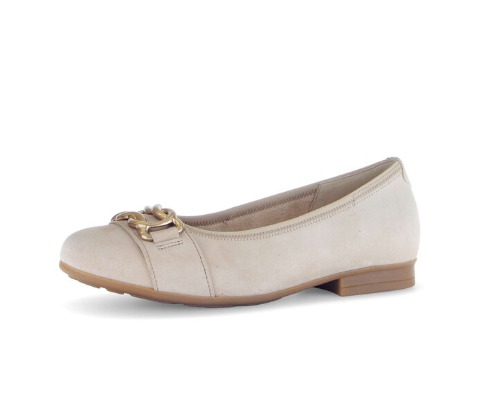 Gabor Damen  Eleganter Ballerina Beige - Rauleder
