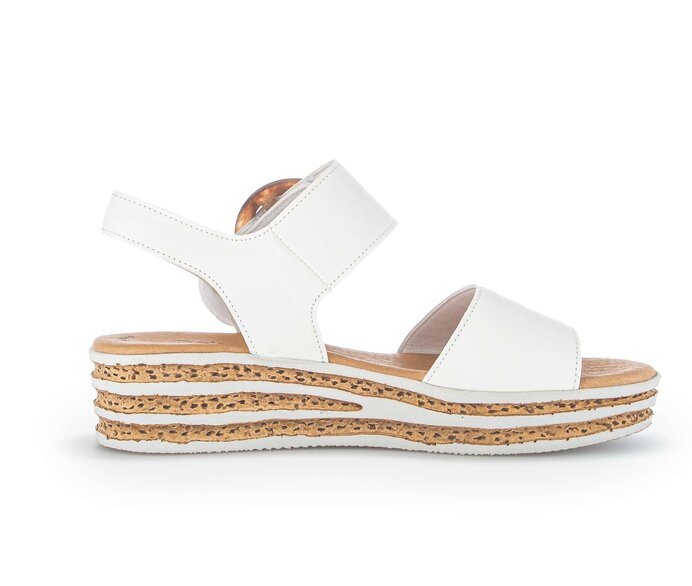 Gabor Damen  Plateau Sandale Creme - Glattleder