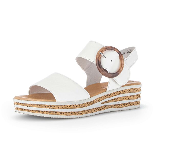 Gabor Damen  Plateau Sandale Creme - Glattleder